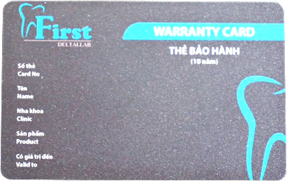 Kiểm tra thẻ bảo hành Cercon®ht Zirconia